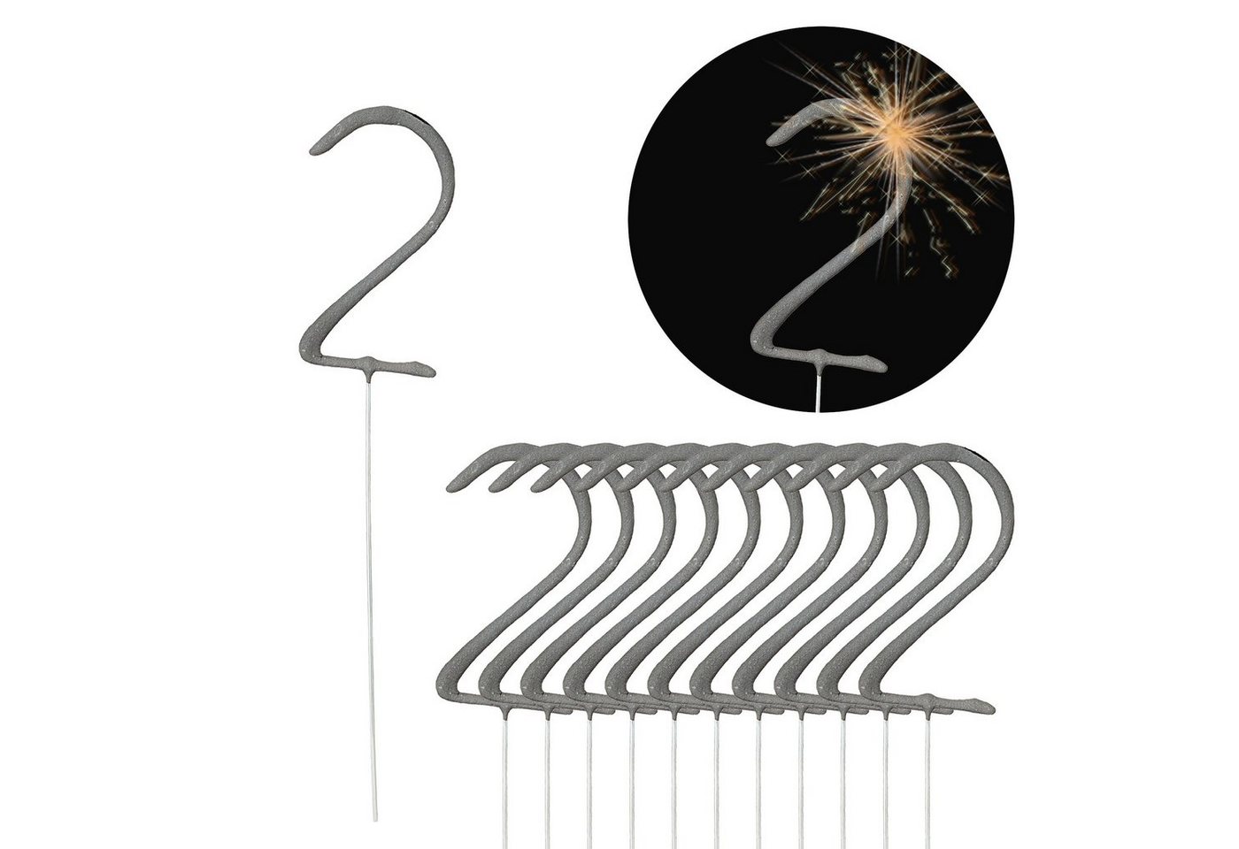CEPEWA Geburtstagskerze Wunderkerze Zahl Zwei 12er Set Brenndauer 40-45 sek. Sternsprüher CEPEWA Geburtstagskerze Wunderkerze Zahl Zwei 12er Set Brenndauer 40-45 sek. Sternsprüher von CEPEWA
