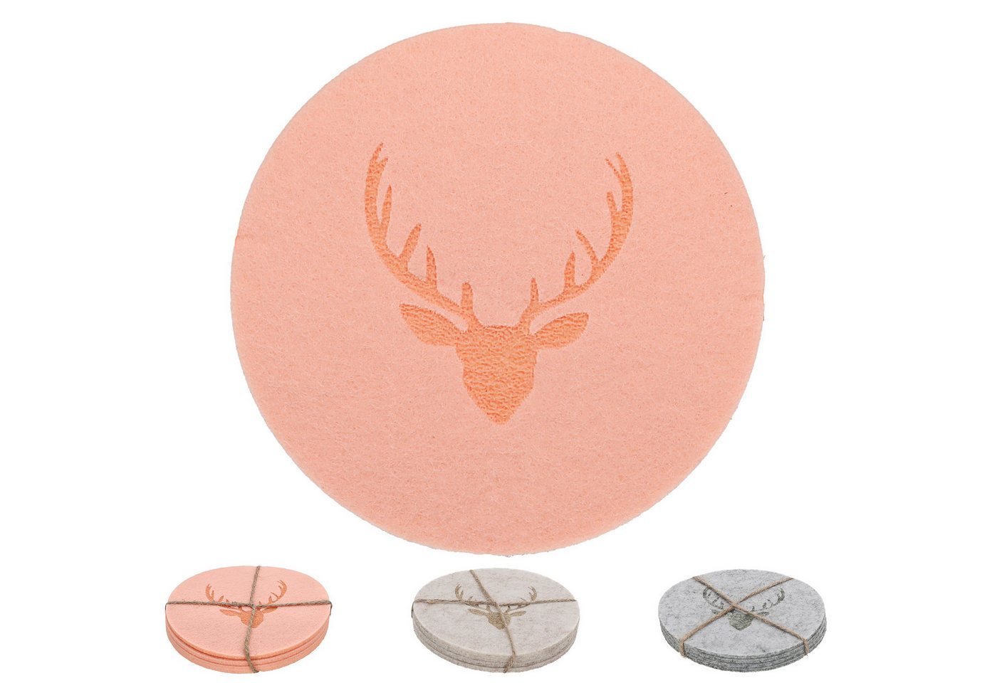 CEPEWA Glasuntersetzer Glasuntersetzer Hirschgeweih 12er Set Polyester Ø10cm rund 3 Farben CEPEWA Glasuntersetzer Glasuntersetzer Hirschgeweih 12er Set Polyester Ø10cm rund 3 Farben von CEPEWA