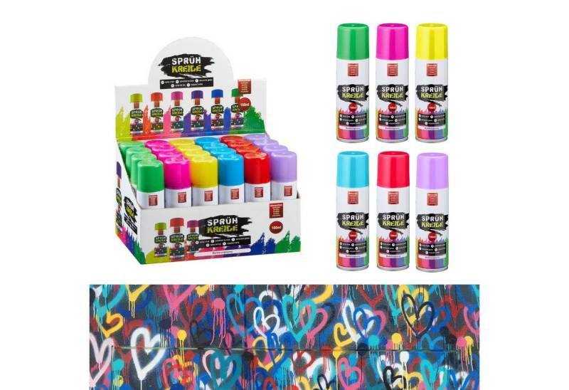 CEPEWA Kreidespray Kreidespray 24er Set, 6 Farben, 100ml, wasserlöslich CEPEWA Kreidespray Kreidespray 24er Set, 6 Farben, 100ml, wasserlöslich von CEPEWA