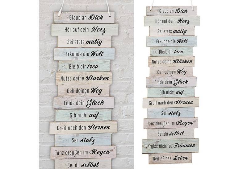 CEPEWA Kunstdruck Plankenschild "Bitte glaub an dich" Wanddekoration, Bitte glaub an dich von CEPEWA