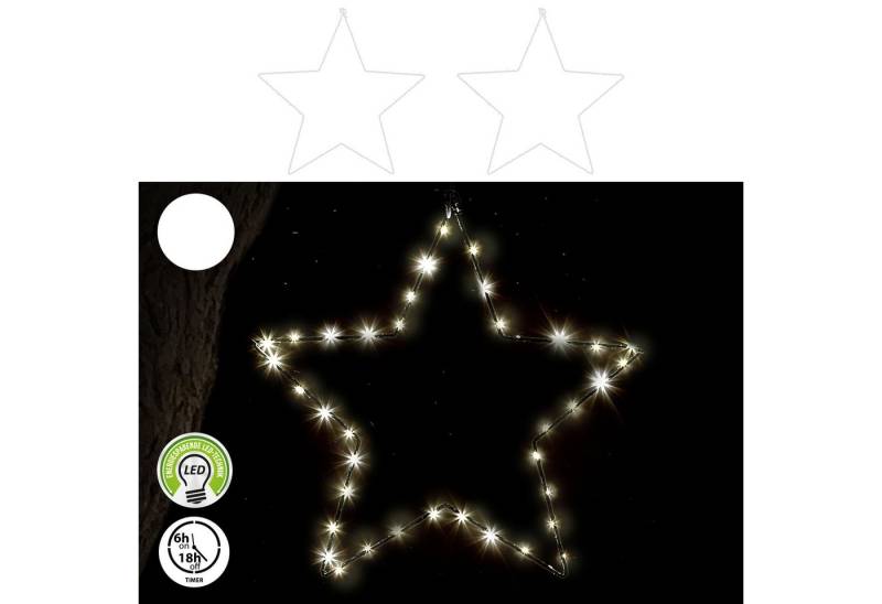 CEPEWA LED Dekoobjekt LED Stern 3er Set weiß 20 LEDs Ø20cm Eisen Kunststoff Leuchtstern von CEPEWA