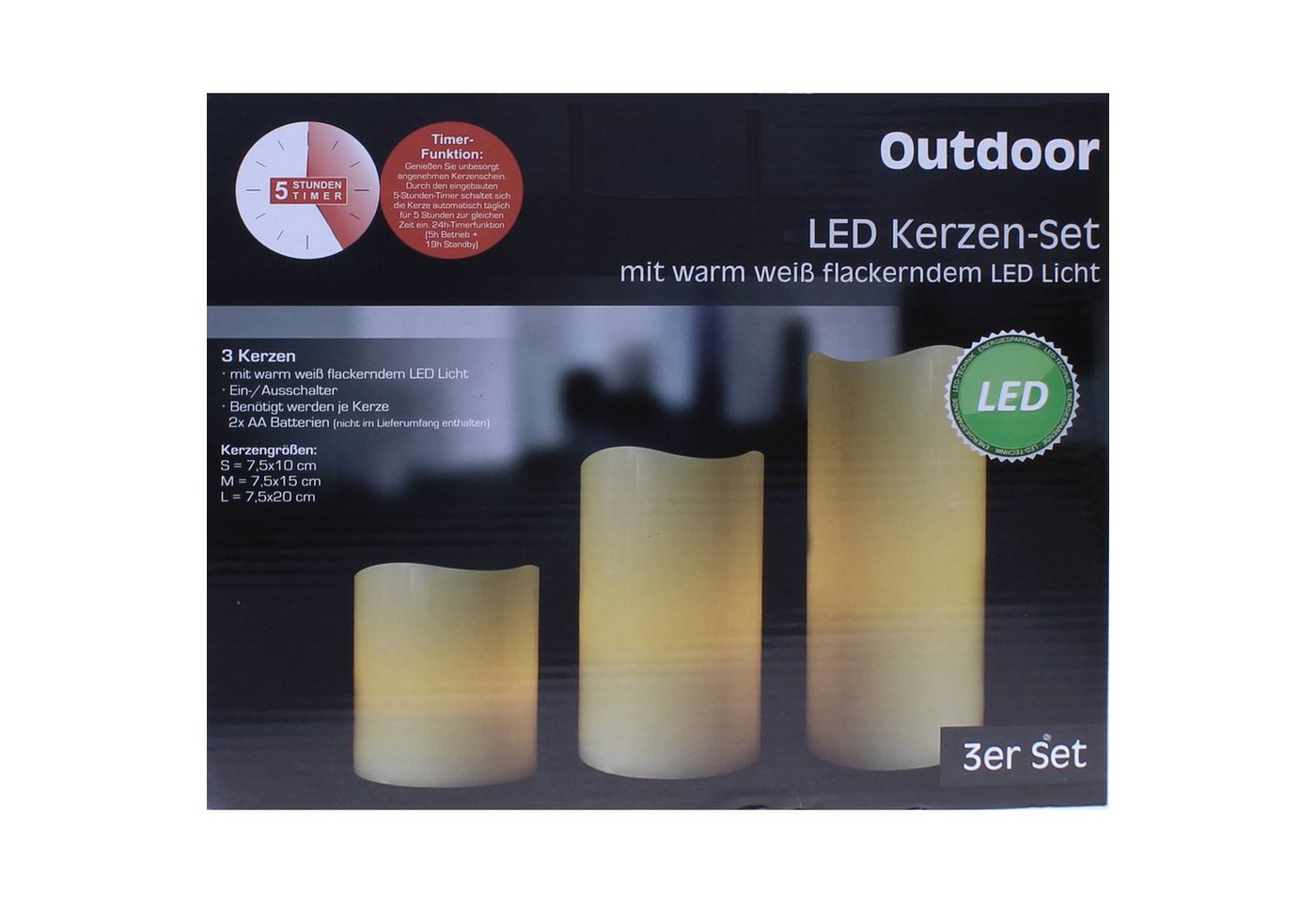 CEPEWA LED-Kerze 3x Kunststoff Timer-Funktion Batteriebetrieb flackernd für Innen CEPEWA LED-Kerze 3x Kunststoff Timer-Funktion Batteriebetrieb flackernd für Innen von CEPEWA
