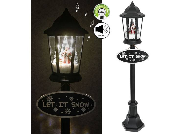 CEPEWA LED Laterne LED Schneelaterne Schneemann Licht Sound 27x135x27cm schwarz 16 LEDs von CEPEWA