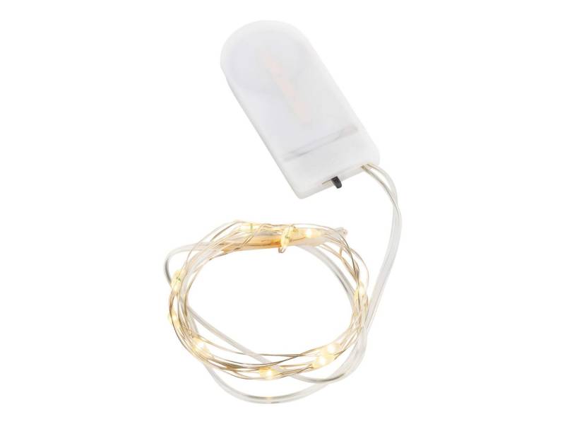 CEPEWA LED-Lichterkette, Batterie Draht silber 10 LEDs 0,9m von CEPEWA