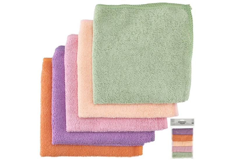 CEPEWA Microfasertuch 5er Set 30x30cm Polyester 5 Farben Mikrofaser Lappen Mikrofasertuch von CEPEWA