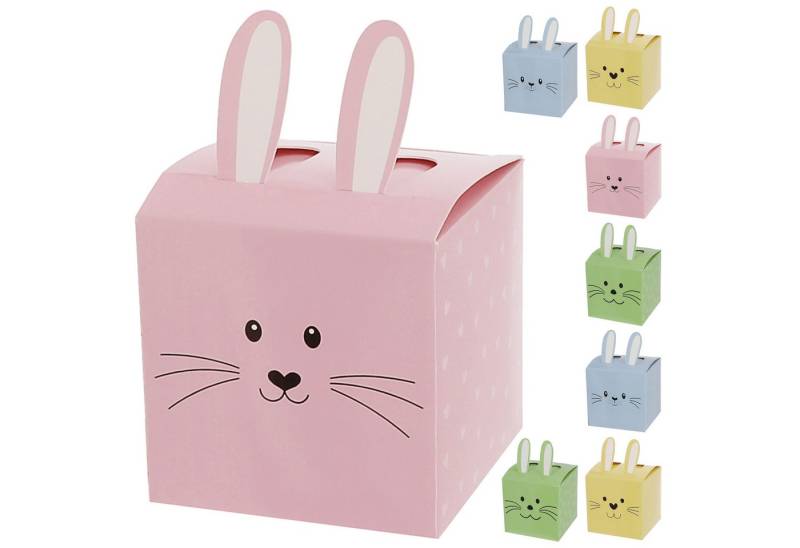 CEPEWA Osternest Osterbox Hasenohren 8er Set 7,5cm Papier 300gsm gelb blau grün rosa von CEPEWA