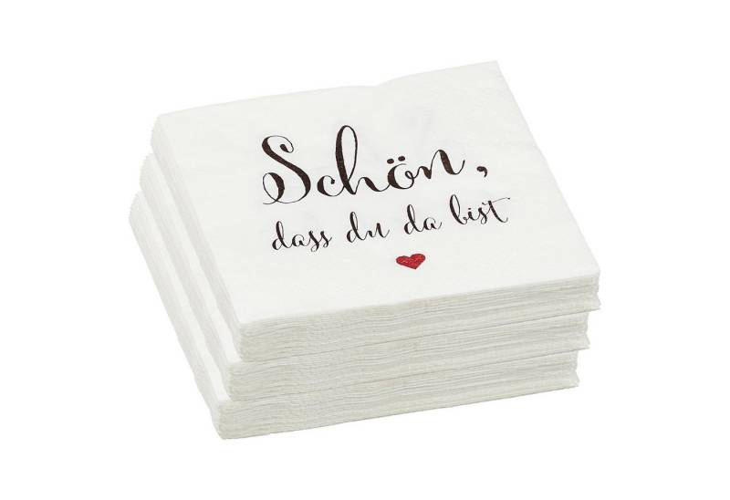CEPEWA Papierserviette Papierservietten “Schön, dass Du da bist" 60er Set von CEPEWA