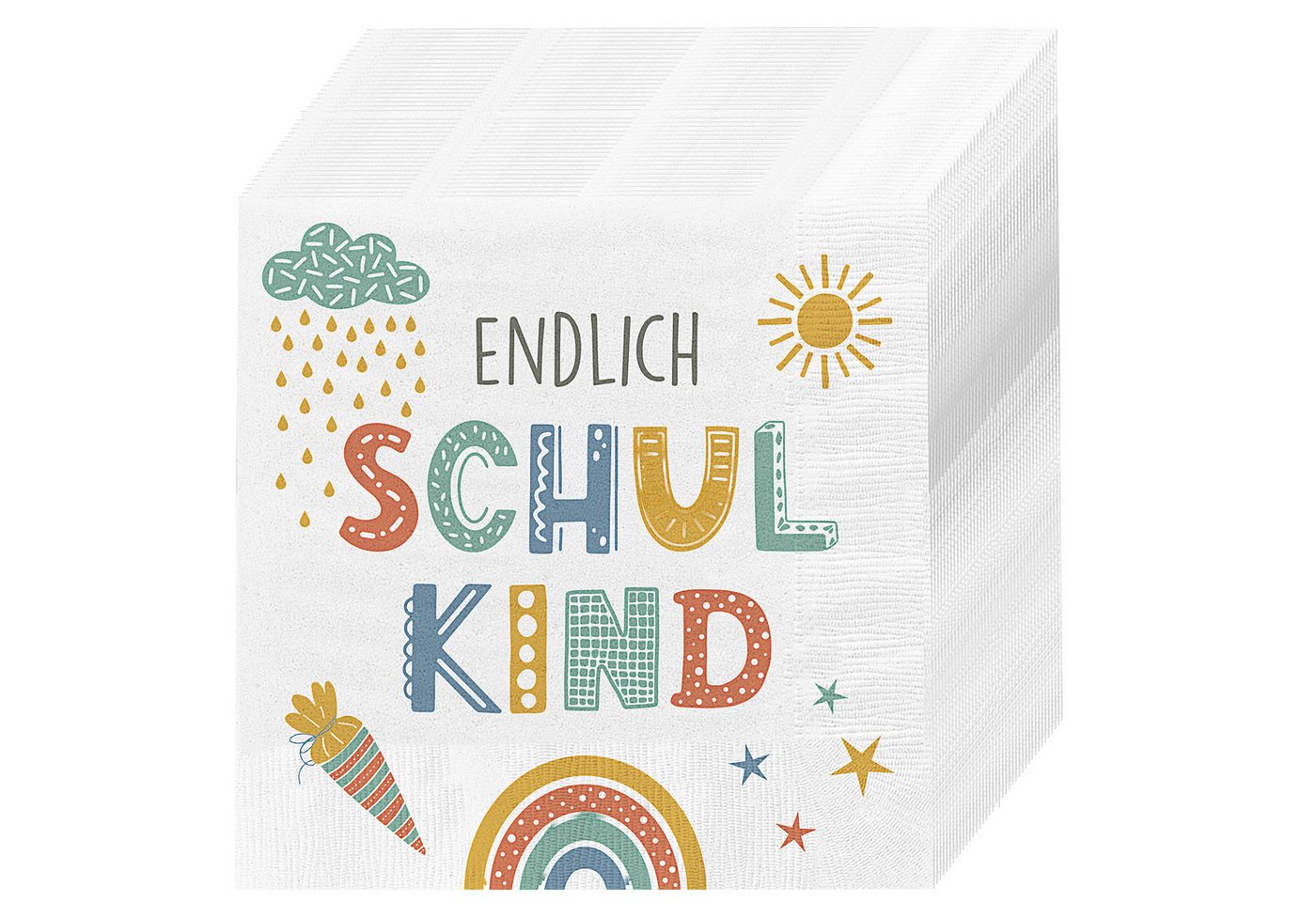 CEPEWA Papierserviette Servietten 'Endlich Schulkind' 60er Set 33x33cm 3-lagig Papier CEPEWA Papierserviette Servietten 'Endlich Schulkind' 60er Set 33x33cm 3-lagig Papier von CEPEWA