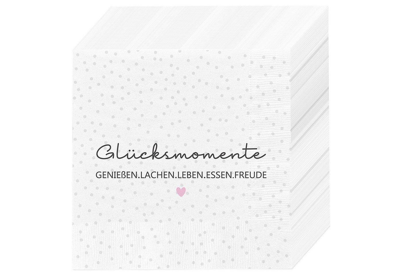 CEPEWA Papierserviette Servietten 'Glücksmomente' 60er Set 33x33cm 3-lagig Papierserviette CEPEWA Papierserviette Servietten 'Glücksmomente' 60er Set 33x33cm 3-lagig Papierserviette von CEPEWA