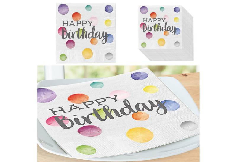 CEPEWA Papierserviette Servietten 'Happy Birthday' 60er Set 3lagig Papierserviette Geburtstag CEPEWA Papierserviette Servietten 'Happy Birthday' 60er Set 3lagig Papierserviette Geburtstag von CEPEWA