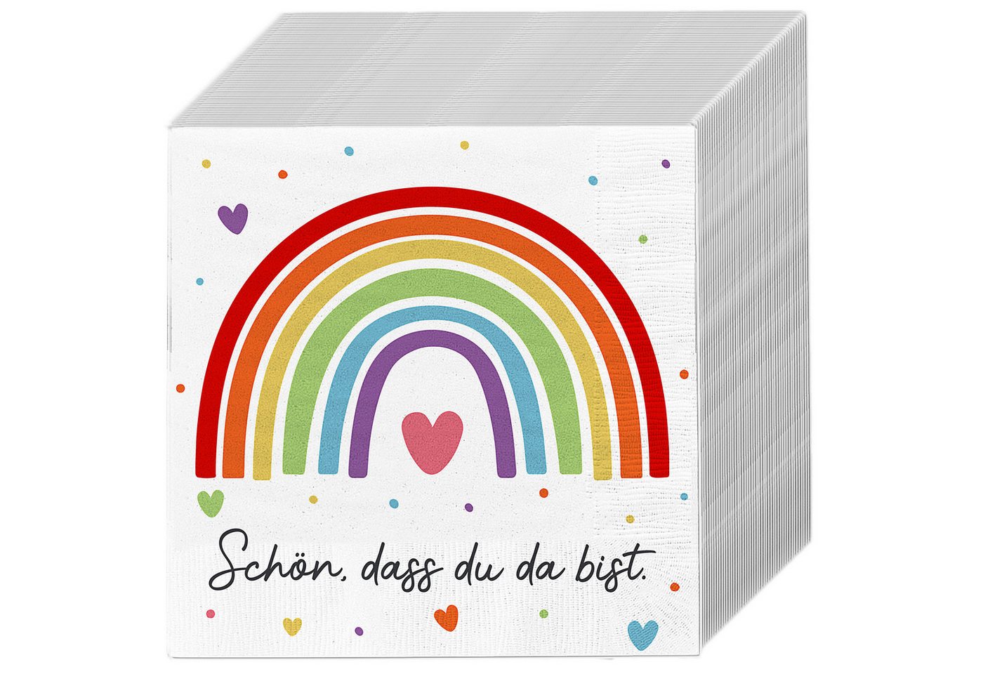 CEPEWA Papierserviette Servietten 'Regenbogen' 80er Set 33x33cm 3-lagig Papierserviette Tuch CEPEWA Papierserviette Servietten 'Regenbogen' 80er Set 33x33cm 3-lagig Papierserviette Tuch von CEPEWA