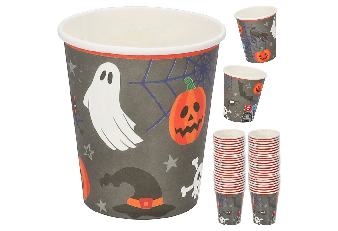 CEPEWA Pappteller Pappbecher Halloween 48er Set Ø 23cm Papier 250gsm Halloweenmotive CEPEWA Pappteller Pappbecher Halloween 48er Set Ø 23cm Papier 250gsm Halloweenmotive von CEPEWA