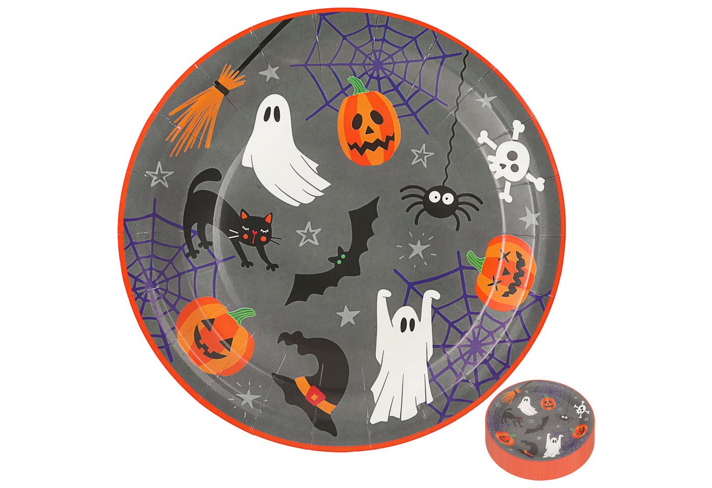 CEPEWA Pappteller Pappteller Halloween 48er Set Ø 23cm Papier 250gsm Halloweenmotive CEPEWA Pappteller Pappteller Halloween 48er Set Ø 23cm Papier 250gsm Halloweenmotive von CEPEWA