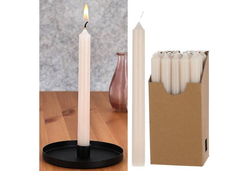 CEPEWA Tafelkerze Stabkerze 20er Set creme 2x25cm Paraffin Dekokerze Kerze glänzend von CEPEWA