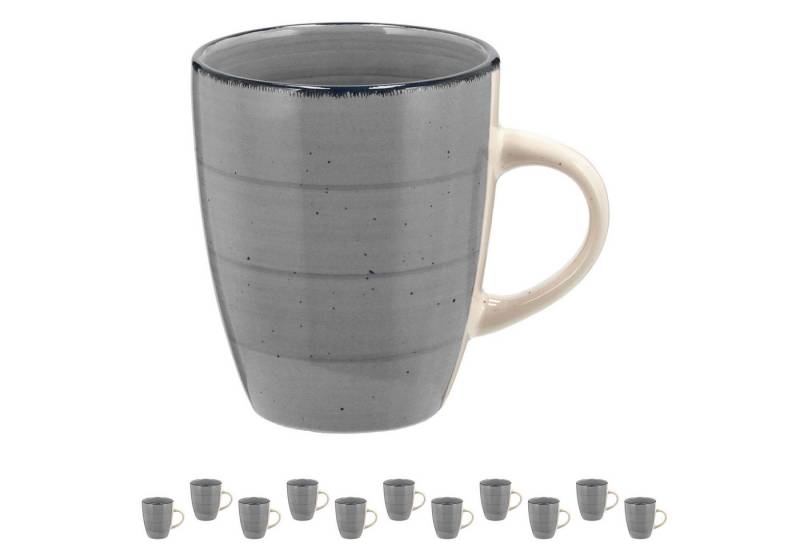CEPEWA Tasse Kaffeebecher Steingut 12er Set hellgrau 360ml 9x11cm Henkeltasse Tee CEPEWA Tasse Kaffeebecher Steingut 12er Set hellgrau 360ml 9x11cm Henkeltasse Tee von CEPEWA