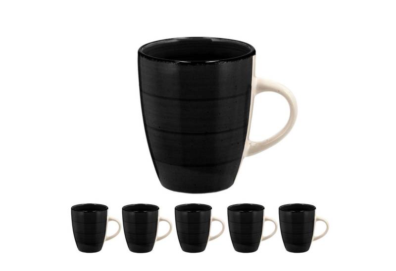 CEPEWA Tasse Kaffeebecher Steingut 12er Set schwarz 360ml 9x11cm Henkeltasse Tee CEPEWA Tasse Kaffeebecher Steingut 12er Set schwarz 360ml 9x11cm Henkeltasse Tee von CEPEWA