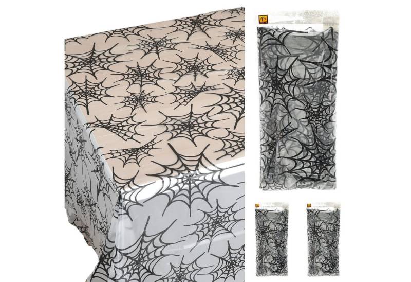 CEPEWA Tischdecke Tischdecke Halloween 4er Set 140x270cm Spinnennetz Kürbisgesicht von CEPEWA