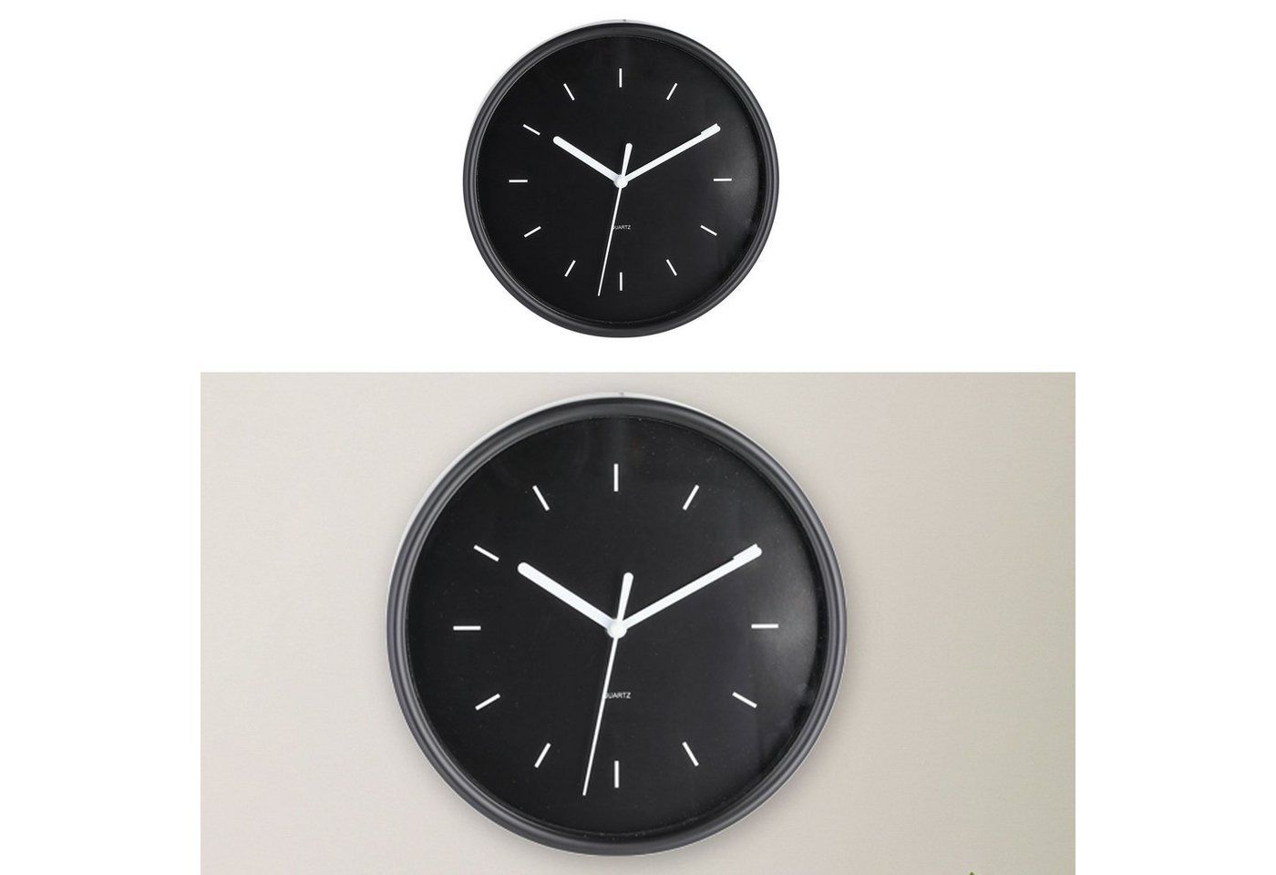 CEPEWA Wanduhr Wanduhr modern Ø20x4cm schwarz Küchenuhr Dekouhr batteriebetrieben Uhr von CEPEWA