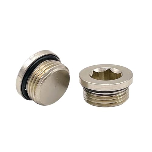 10 Stücke Kupfer Sechskant Endkappe Stecker Set M5 1/8 1/4 3/8 1/2 Außengewinde Pneumatische Fitting(10Pcs G4) von CEQFSWHQ