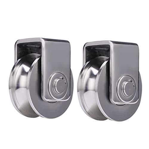 2 Stück robuste U-förmige Rillenräder mit 304 Edelstahllagern for sanftes Rollen und Stoßdämpfung(32mm) von CEQFSWHQ