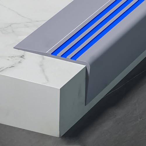 CEQFSWHQ Selbstklebender, Rutschfester Treppenkantenschutz aus Gummi – Flexible Sicherheitsleiste for Treppen, Rampen und Leitern – 1 Stück(Gray C,L 4m) von CEQFSWHQ