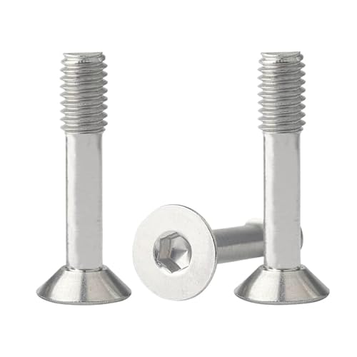Senkkopfschraube mit Innensechskant aus Edelstahl SS304 – M2,5–M8, taillierter Schaft, Flachkopfschraube mit Innensechskant(50 M2.5 x 10mm) von CEQFSWHQ