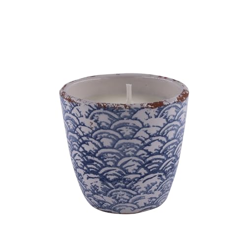 Cerabella Squamis Outdoor Duftkerze Blue Small 380 g im Terrakottatopf von CERABELLA