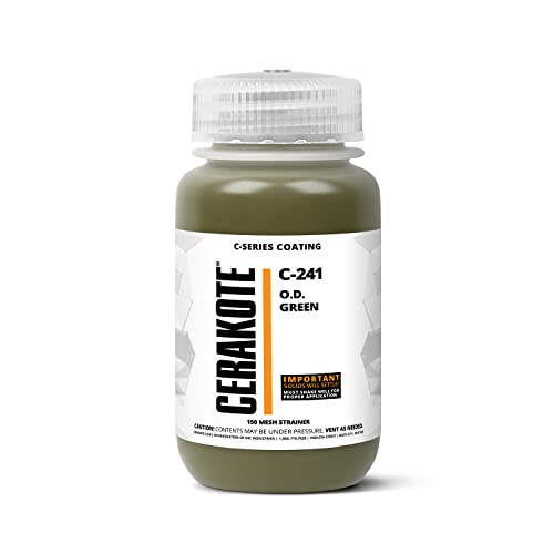 CERAKOTE® (AIR CURE C-Serie O.D. Green (4 oz) |C-241T | Unsere Keramik-Technologie kombiniert Leistung mit Farbe auf allen Metallen, Polymeren + mehr von CERAKOTE