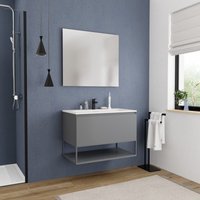 80 cm Neues Badezimmermöbel, FSC-zertifiziert, dunkelgrau ( 1DG80) - Ceramia von CERAMIA