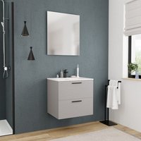 Ceramia - Komplettset 60 cm: Waschbecken matt weiß + Möbel FSC-zertifiziert, perlgrau ( 4LG60-V) von CERAMIA