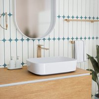 Ceramia PixL 49,5 x 37 x 13,5 cm Aufsatzwaschbecken Infinitio, ohne Überlauf, mattes Weiß (CEPX4937WM) von CERAMIA