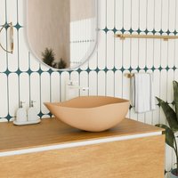 Ceramia PixL 50,5 x 38 x 18 cm Aufsatzwaschbecken Infinitio, ohne Überlauf, mattes Mokka (CEPX5038MOM) von CERAMIA