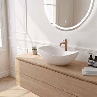 Ceramia PixL 50,5 x 38 x 18 cm Aufsatzwaschbecken Infinitio, ohne Überlauf, mattes Weiß (CEPX5038WM) von CERAMIA