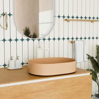 Ceramia PixL 50 x 37 x 13,5 cm Aufsatzwaschbecken Infinitio, ohne Überlauf, mattes Mokka (CEPX5037MOM) von CERAMIA