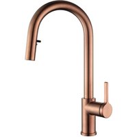 Ceramia Spültischarmatur TML mit Brause, Edelstahl, 1-Loch, Kupfer gebürstet von CERAMIA