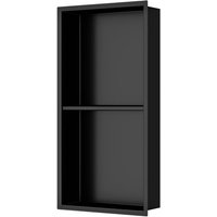 Ceramia Timeless Einbauduschkabine, Edelstahl 304, 2 Regale, 60x30x10cm, Mattschwarz von CERAMIA