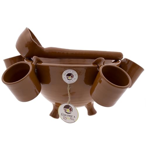 CERÁMICA ESPAÑA Queimada | Queimada Gallega | A Queimada | Queimada | Set Queimada | Modell M01 | 6 Personen | 100 % handgefertigt, 40 x 40 x 25 cm, 3 Liter von CERÁMICA ESPAÑA