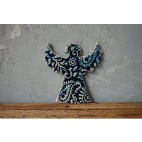 Blauer Keramik Engel Magnet/Wächter von CERAMICSbyVITA
