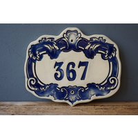 Hausnummer/Keramik Türschild Vintage Ziffern von CERAMICSbyVITA