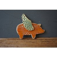 Keramik Fliegendes Schwein Magnet/Guardian von CERAMICSbyVITA