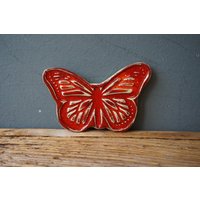 Keramik Schmetterling Magnet/Geschenk Gunst Roter Dankeschön Kühlschrankmagnet Tafelmagnet von CERAMICSbyVITA