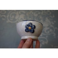 Kleine Keramikschale Mit Vergoldeter Blume/Jubiläumsgeschenk Neues Hausgeschenk Servierschale von CERAMICSbyVITA