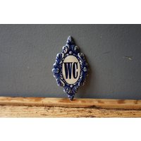 Wc Schild/Türschild Vintage Deko von CERAMICSbyVITA