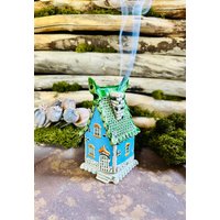Blau Keramik Weihrauch Haus.handgemachte Räucherstäbchen Halter von CERAMICdesignSHOP