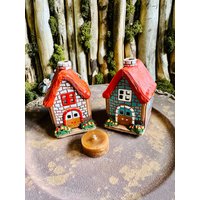 Miniatur Haus Aus Keramik. Teelichthalter Kerzenhalter Home Dekoration.original Geschenk.handgemachte Keramik von CERAMICdesignSHOP