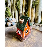 Miniatur Keramik Haus. Teelichter Kerzenhalter. Home Dekoration.original Geschenk.handgemachte Keramik.tischdekor, Innendekoration, Home Design von CERAMICdesignSHOP