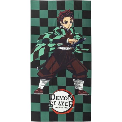 CERDÁ LIFE'S LITTLE MOMENTS Demon Slayer Kinderhandtuch, Schwarz und Grün, 70 x 140 cm, aus 100% Polyester, 240 g/m², kleines Handtuch mit Tanjiro-Druck, Originalprodukt, entworfen in Spanien CERDÁ LIFE'S LITTLE MOMENTS Demon Slayer Kinderhandtuch, Schwarz und Grün, 70 x 140 cm, aus 100% Polyester, 240 g/m², kleines Handtuch mit Tanjiro-Druck, Originalprodukt, entworfen in Spanien von CERDÁ LIFE'S LITTLE MOMENTS