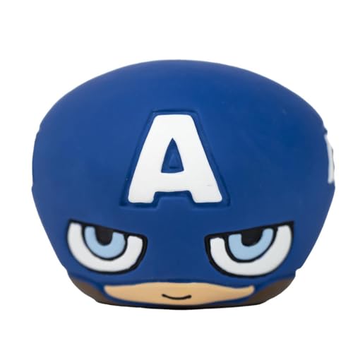 CERDÁ LIFE'S LITTLE MOMENTS Marvel Hundespielzeug – Blau – Captain America Gesicht – Größe 8 x 7 x 8 cm – Latex-Hundespielzeug – Originalprodukt, entworfen in Spanien von CERDÁ LIFE'S LITTLE MOMENTS