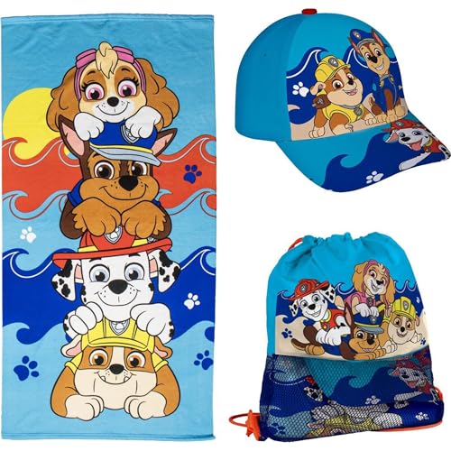 CERDÁ LIFE'S LITTLE MOMENTS Paw Patrol Handtuch Set mit Beutel – Flauschiges Badetuch & Aufbewahrungsbeutel für kleine Fans von CERDÁ LIFE'S LITTLE MOMENTS