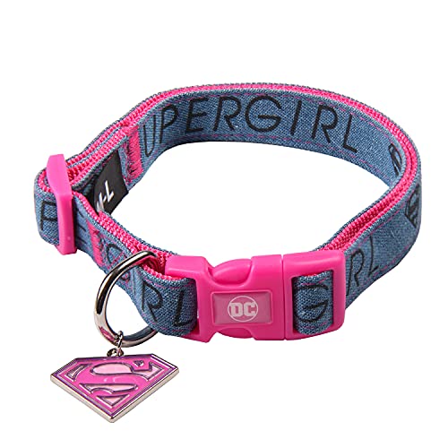 CERDÁ LIFE'S LITTLE MOMENTS - Super Girl Hundehalsband Kleine Hunde | XS Supergirl Halsband Mini Hunde Offizieller Lizenz, XS-S von CERDÁ LIFE'S LITTLE MOMENTS